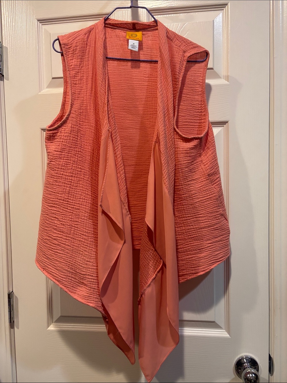 Ruby Rd. Coral Draped Sleeveless Girls Vest